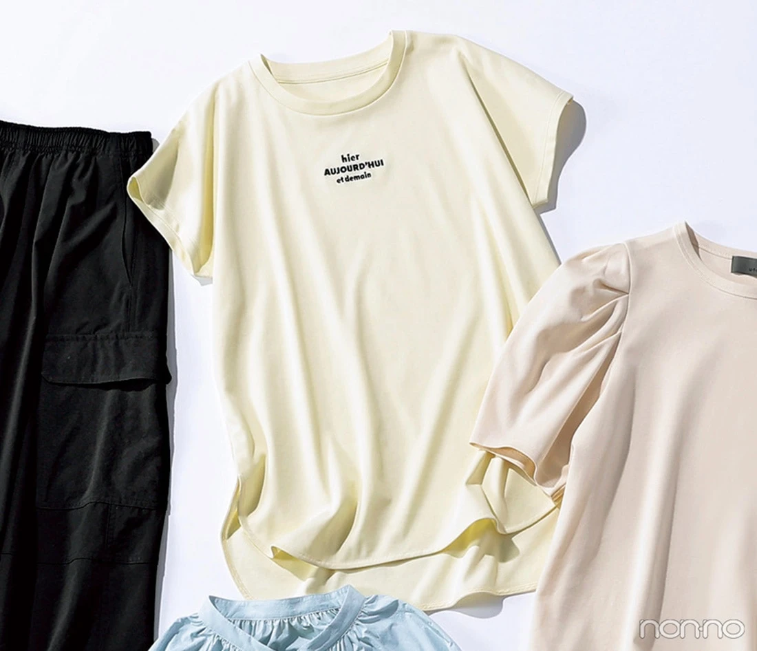 接触冷感機能つきTシャツ イエロー