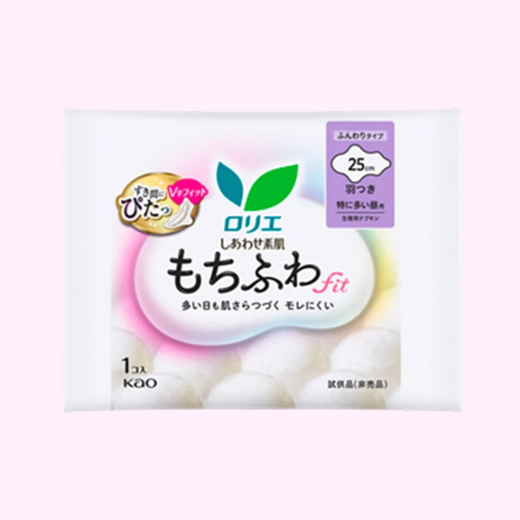 ロリエしあわせ素肌 もちふわfit 特に多い昼用25cm 羽つき (試供品)／ロリエ