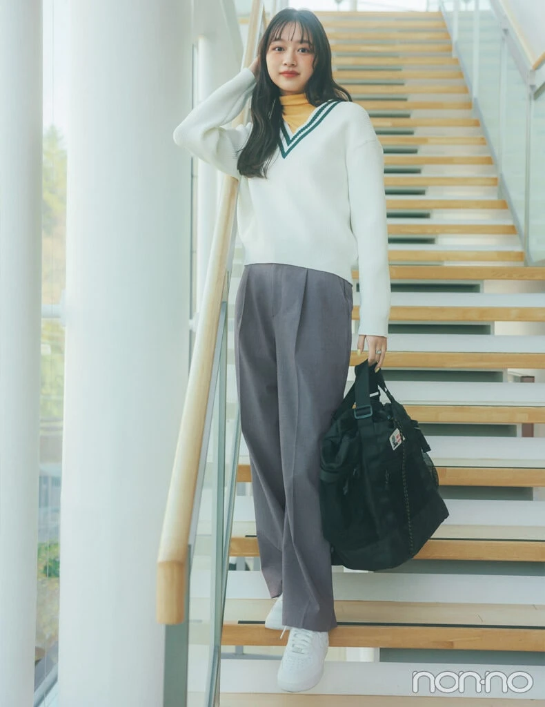 【non-no web】佐藤和奏が着こなす大学生の毎日コーデ