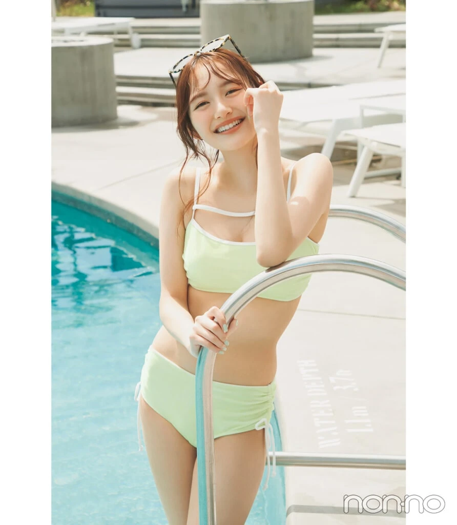 San-ai Resortのパイル地×フレッシュなライムイエローのビキニ