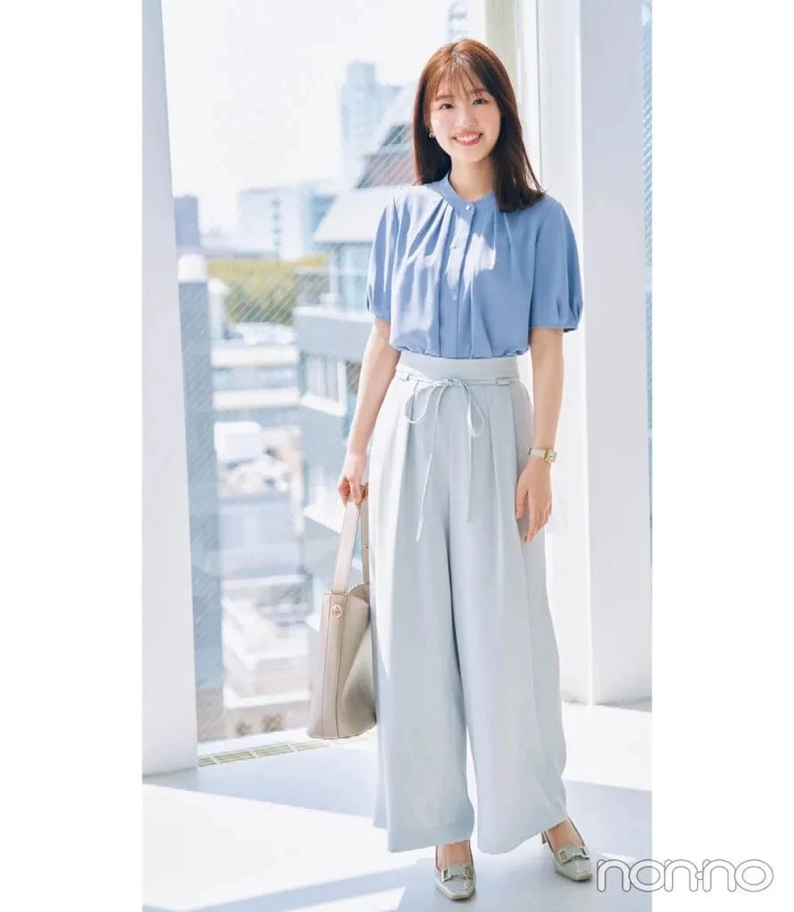 佐々木美玲の大学生1週間コーデ、火曜日のパンツスタイル