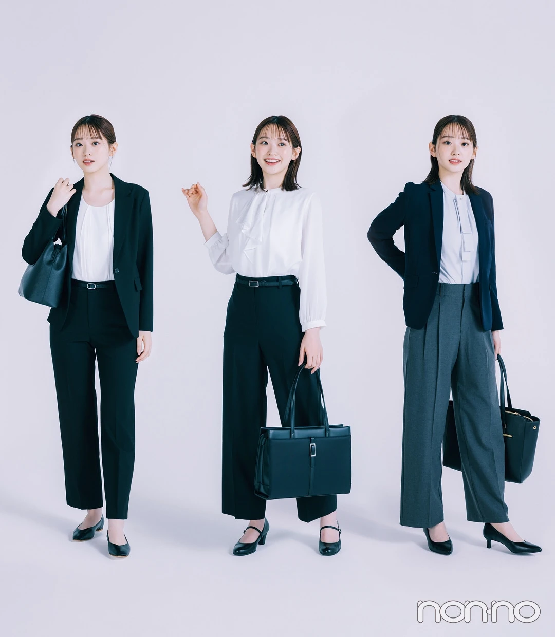 「商社・保険・メーカー」インターンの服装見本3人