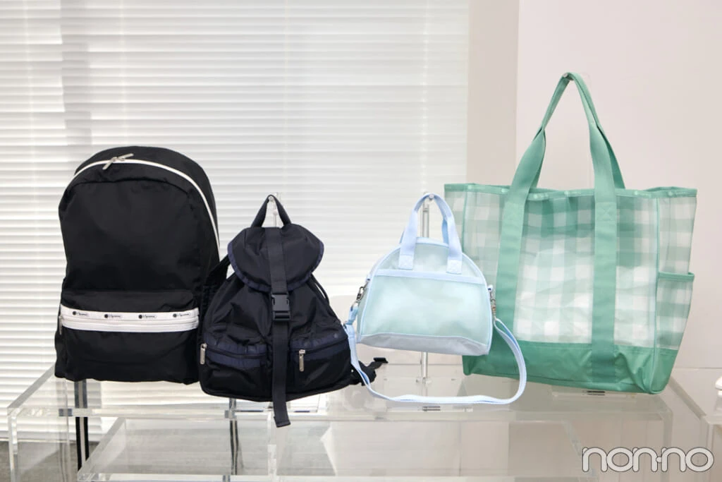 『LeSportsac』のバッグの展示コーナー