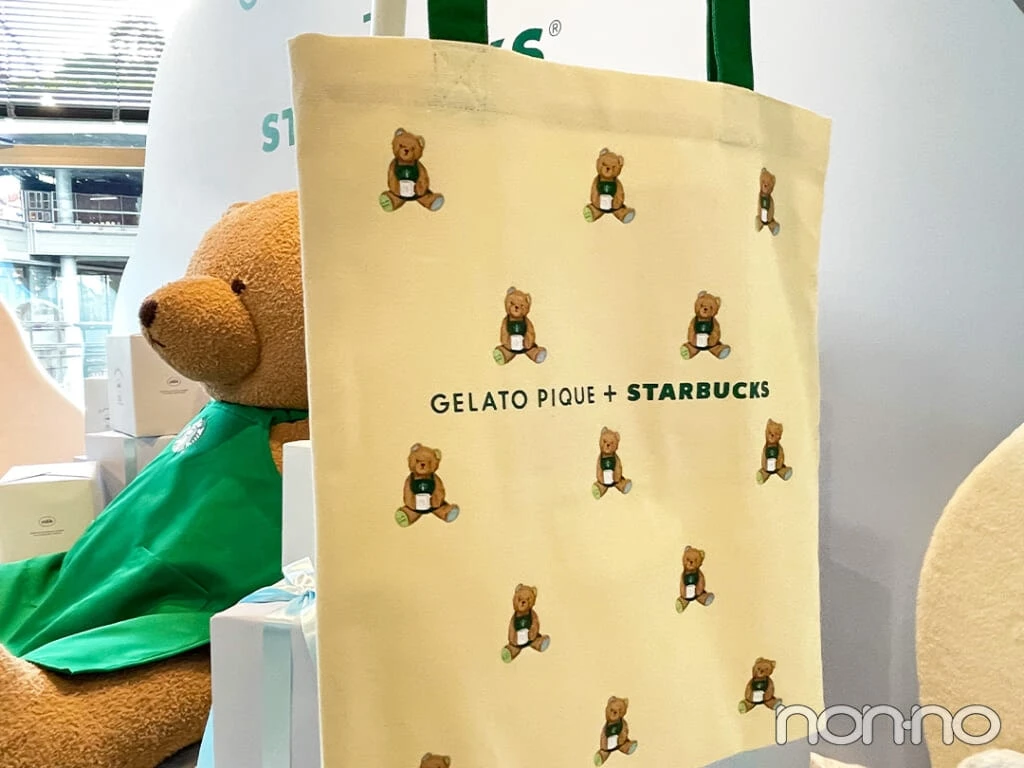 『gelato pique ベア柄トートバッグ アイボリー』¥4500実物