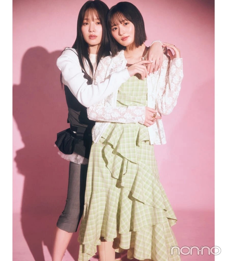 遠藤さくらと横田真悠のnon-no55周年モデルカット