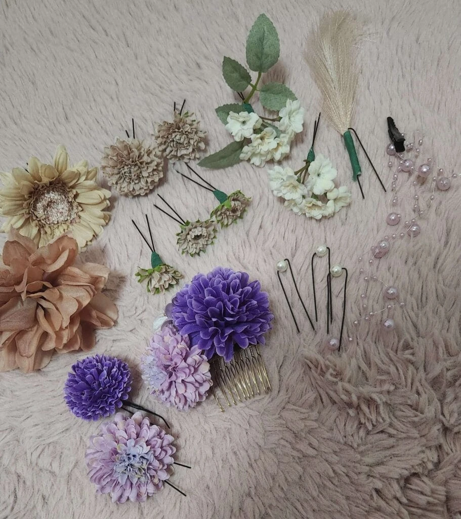 髪飾り 和装用 手作り ダイソー  振袖