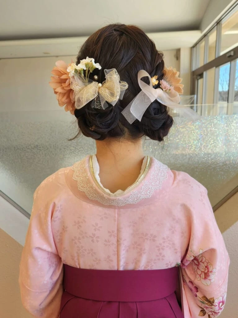 卒業式ヘア ツインお団子