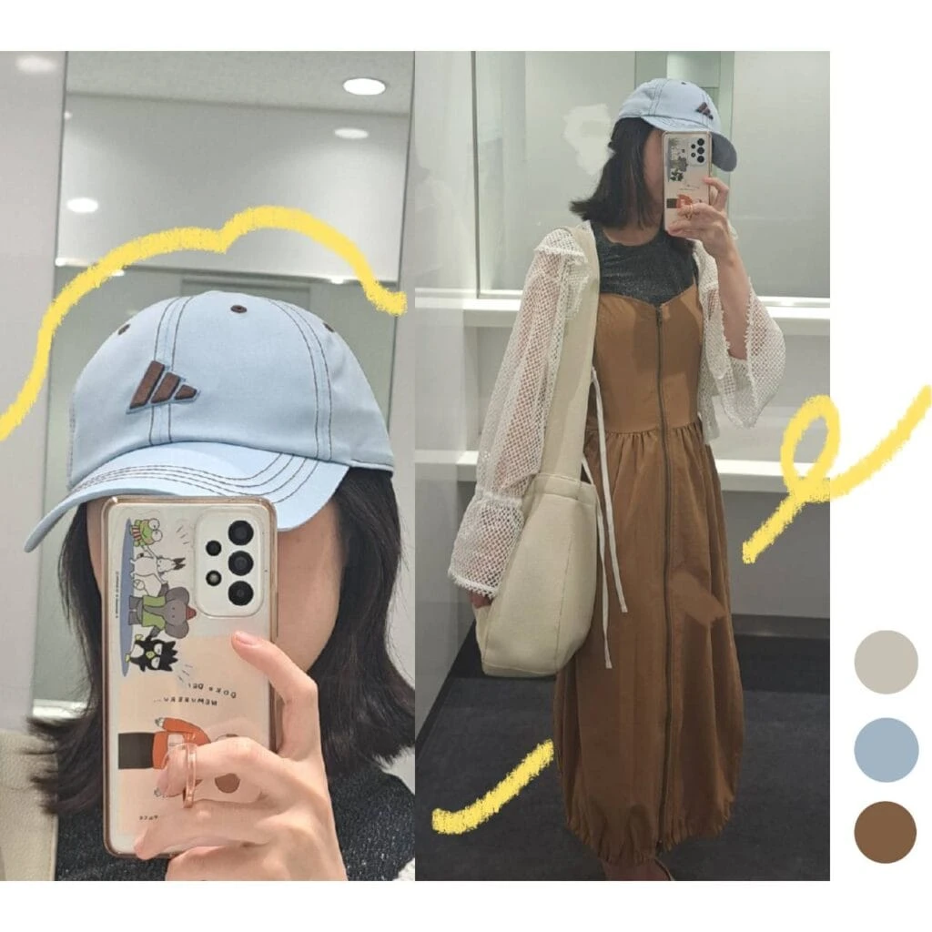 大学生コーデ 夏コーデ 35度 服装キャップ アディダス