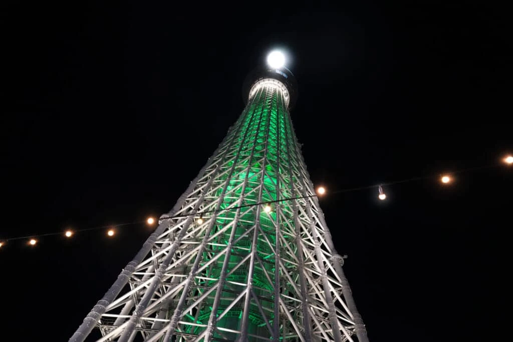 東京スカイツリー　クリスマス特別ライティング　シャンパンツリー