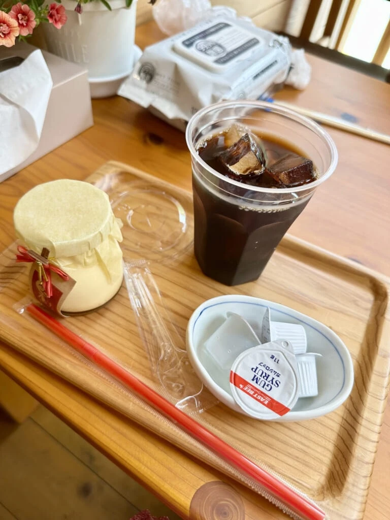 熊本県小国町 杖立プリンとコーヒー