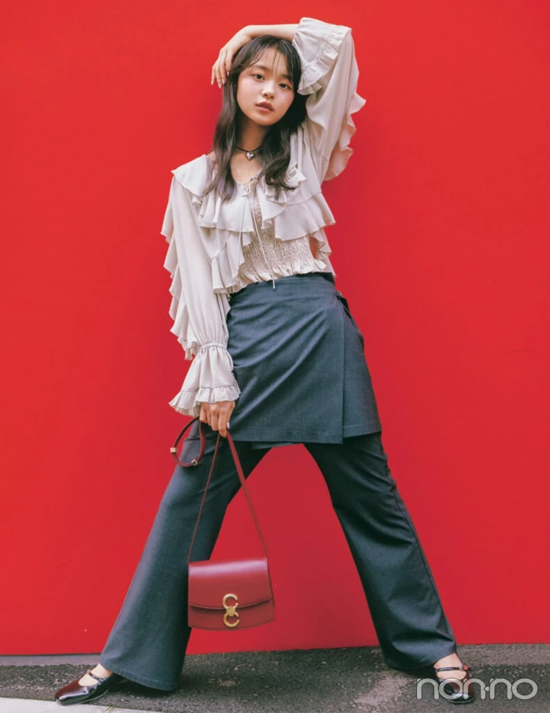 【non-no web】林芽亜里が着こなす大学生の毎日コーデ