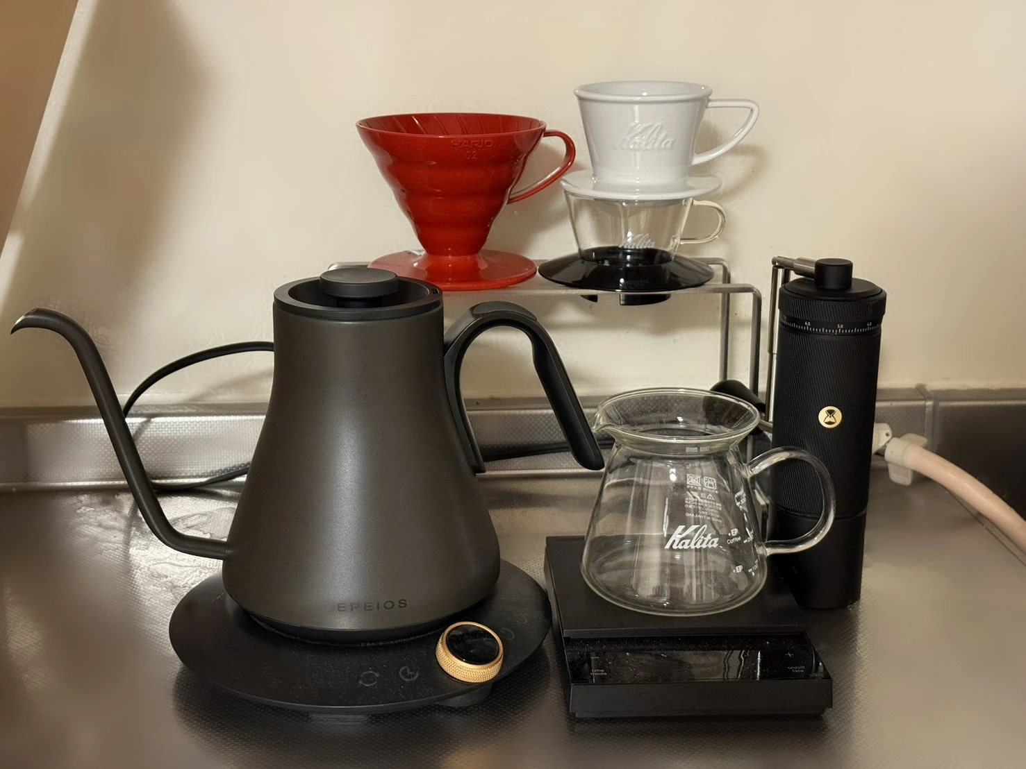 友野一希さんのベストバイ:コーヒーハンドドリップセット(タイムモア、エペイオス)