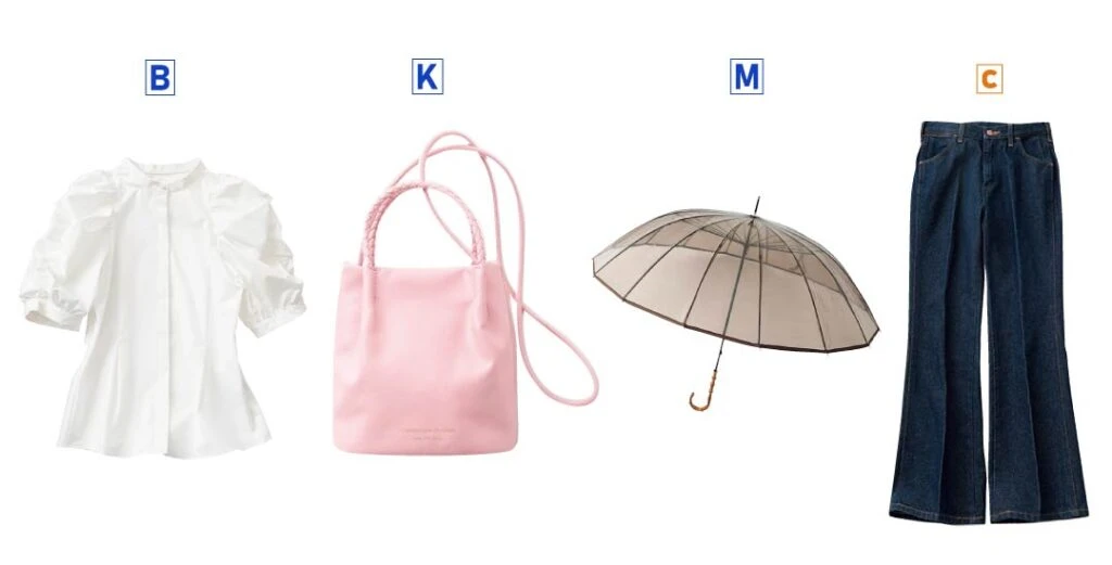 雨の日2日目の着回しアイテム4品