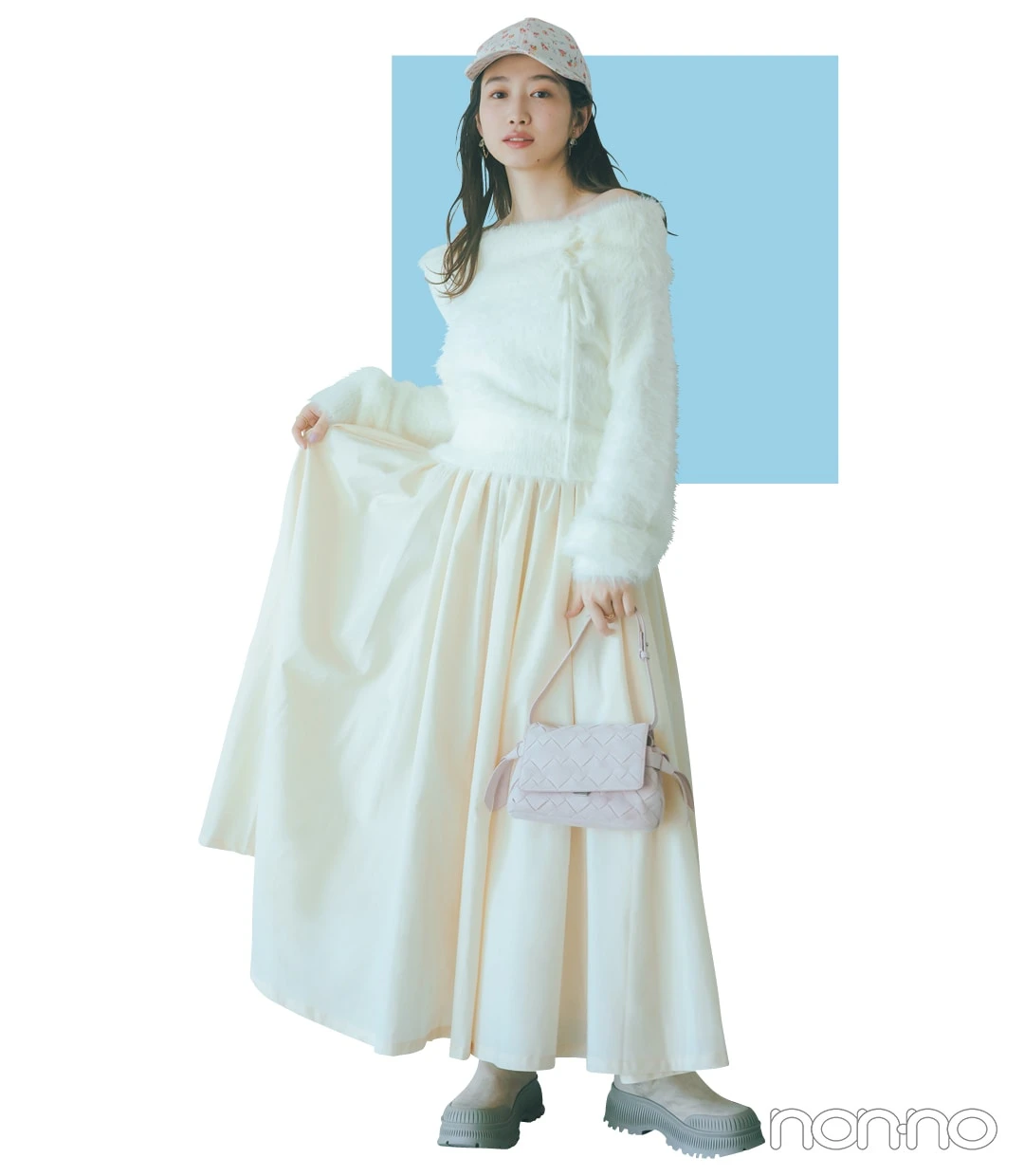 岡本夏美の冬服を使った春スイッチコーデ4-2