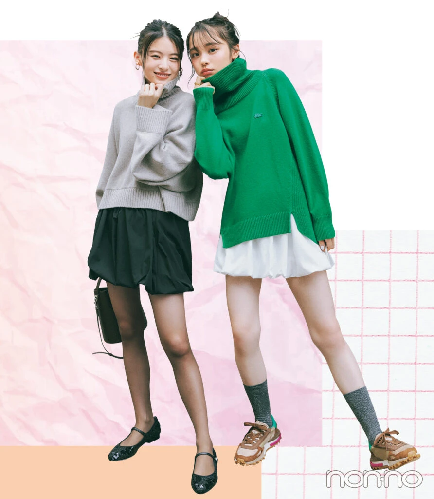 出口夏希と林芽亜里の冬のBUZZ服モデルカット8-3