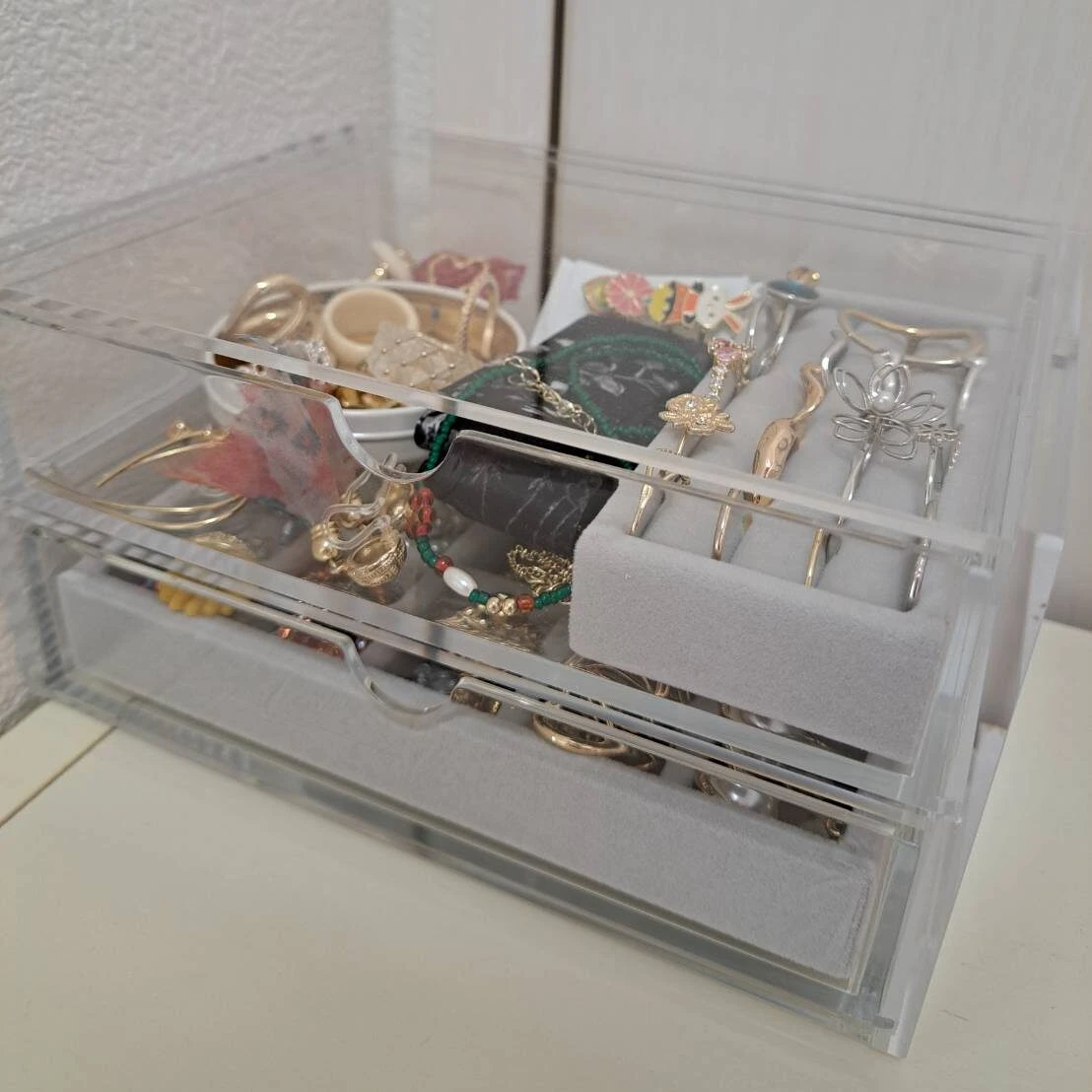 無印良品 重なるアクリルケース2段引出