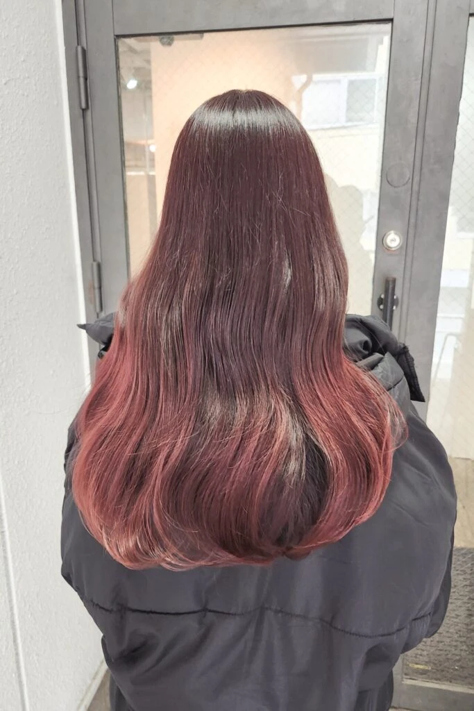 チェリーピンク ヘアカラー 写真