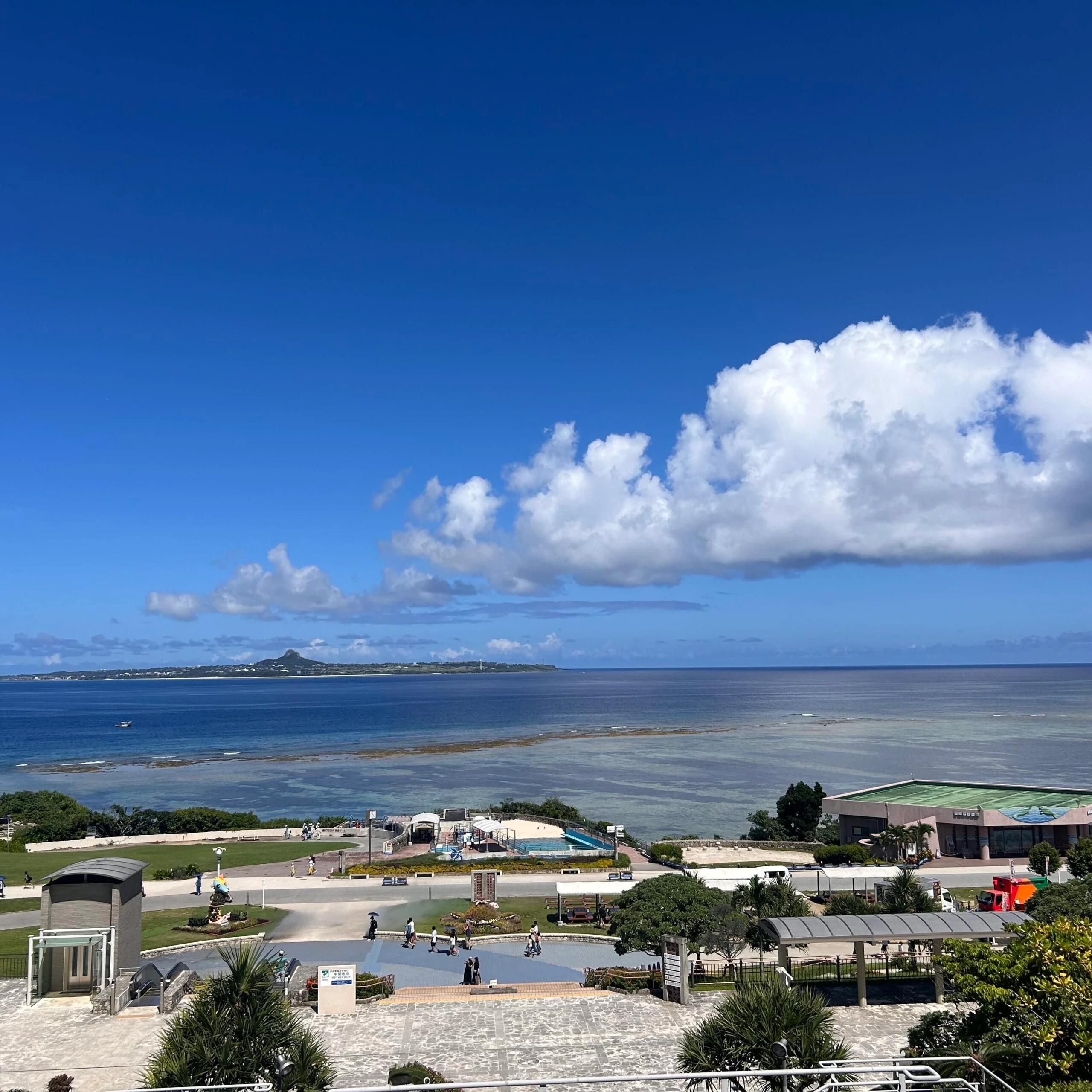 美ら海水族館から撮影した海