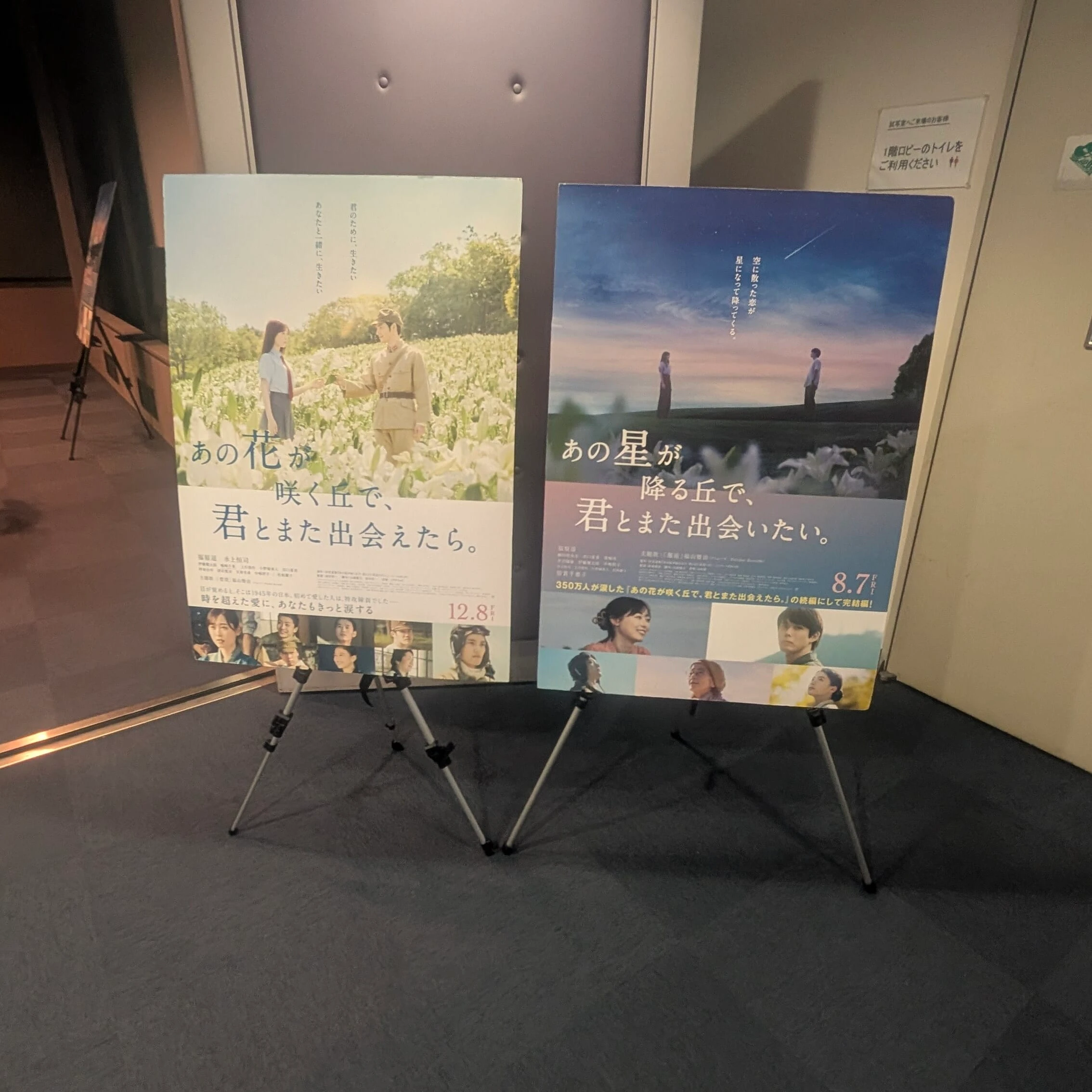 『あの花が咲く丘で、君とまた出会えたら。』『あの星が降る丘で、君とまた出会いたい。』ポスター