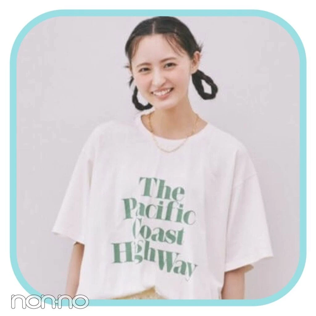 遠藤さくらのヴィンテージ風ロゴＴシャツ