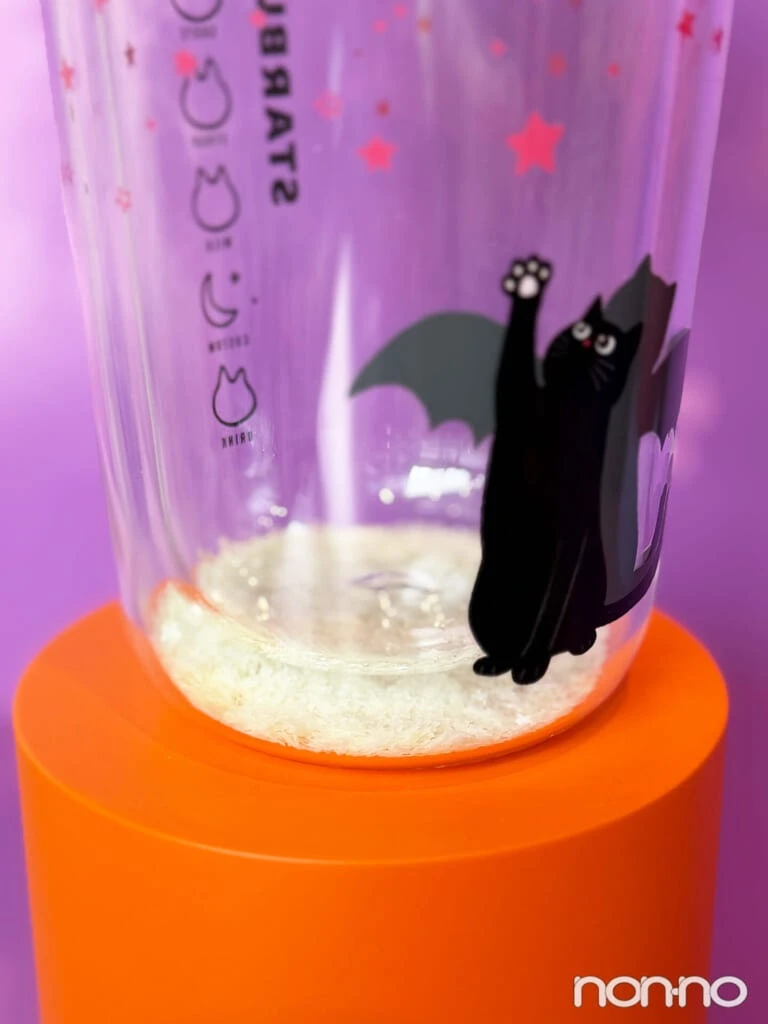 ハロウィン2026ダブルウォール耐熱グラスカップキャットグローインザダーク355mlのコンフェッティ