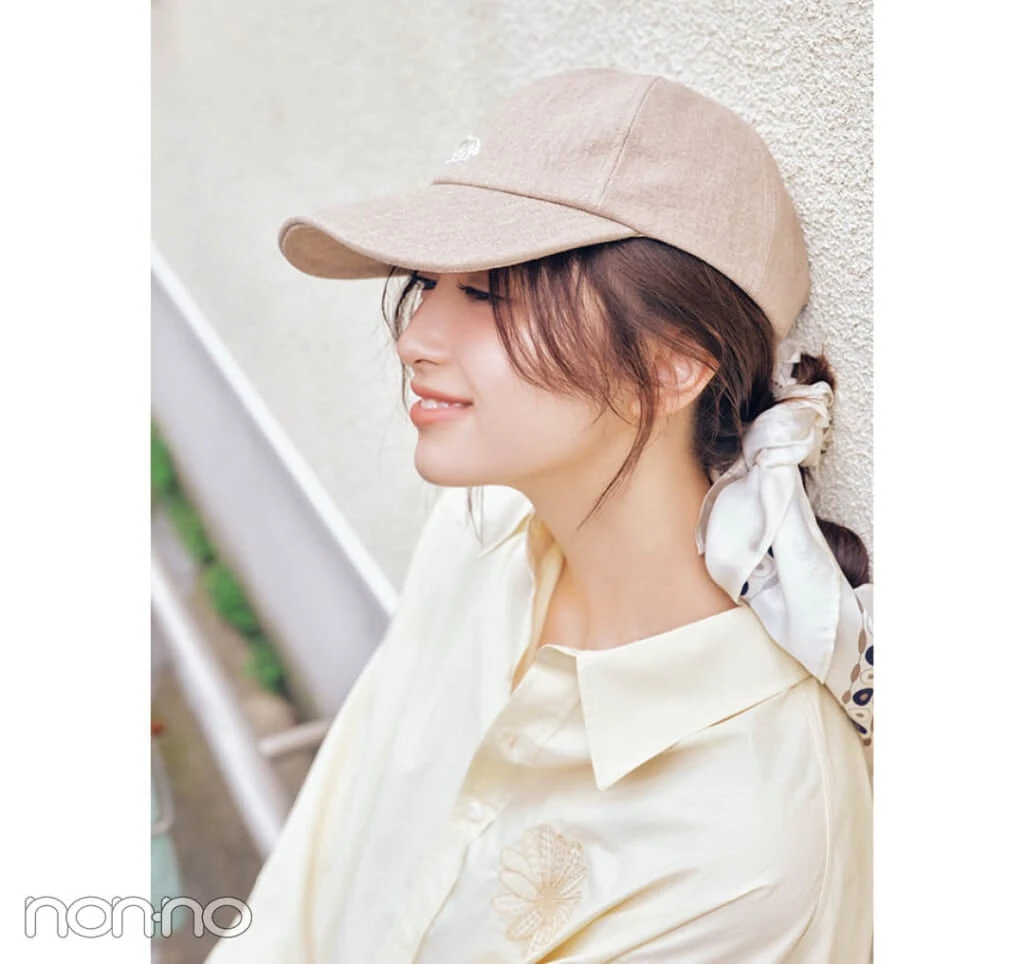 井上和とキャップとヘアアレンジモデルカット1−9