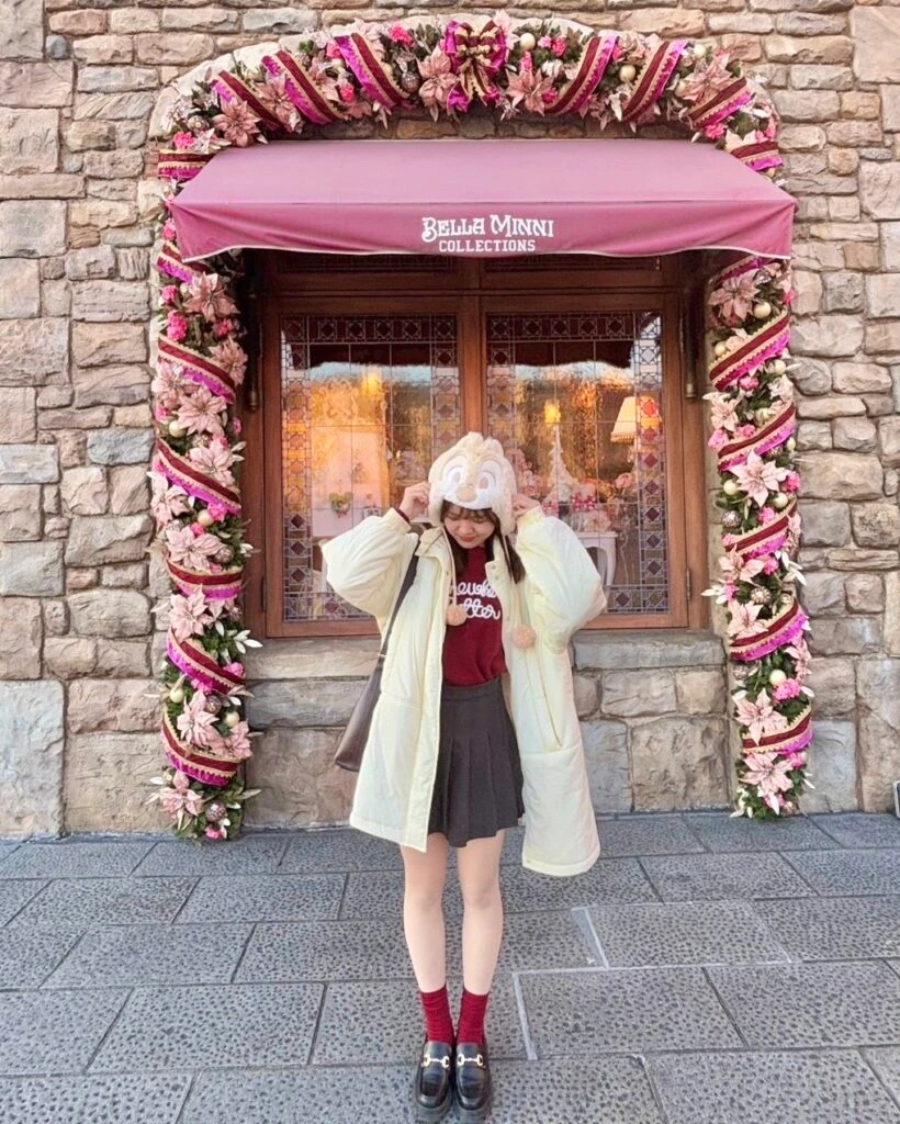 クリスマスディズニー シー フォトスポット かわいい 全身