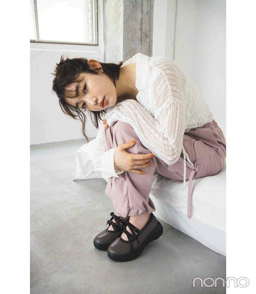 バレエシューズ型「バレエスニーカー」 「FLATFORM RIBBON MARYJANE」