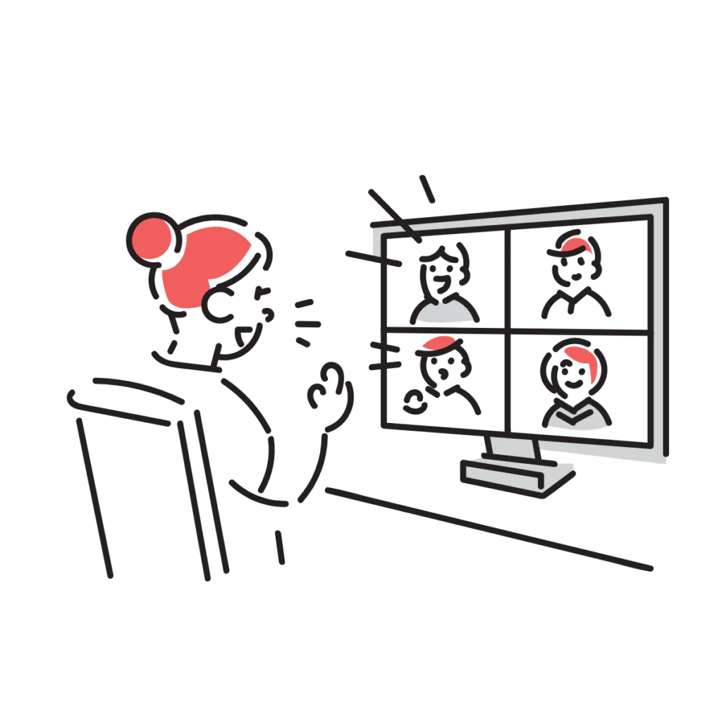 ビデオ通話　会話　イラスト