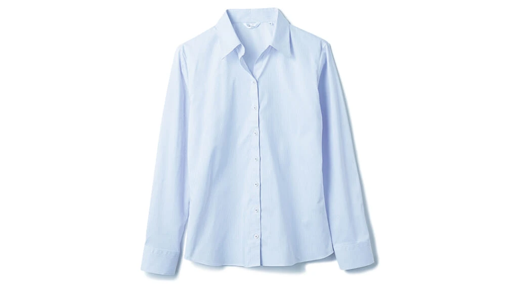 洋服の青山の寒色スキッパーブラウス