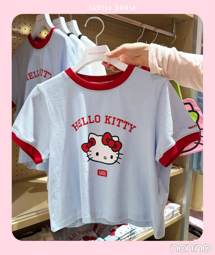 クロップド丈リンガーTシャツ