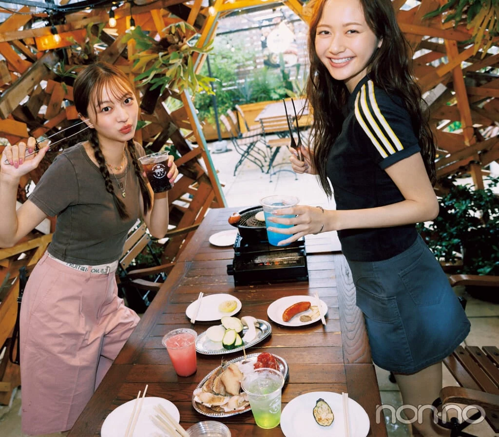 ドライブ→BBQに行く時のコンパクトTリンクコーデ2