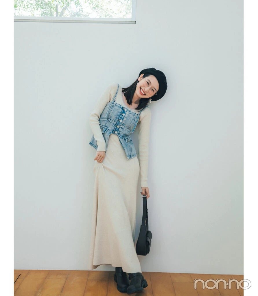 岡本夏美のおしゃレイヤードモデルカット1-1
