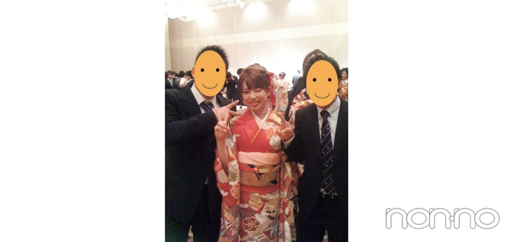 ＼ 弘中さんのあの頃 ／
成人式の時に中学の同級生と撮った写真