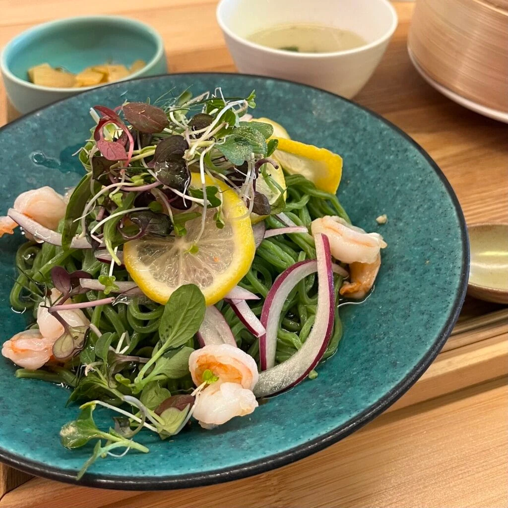 Herbal Chinese STEAMAN ランチセット 海老檸檬冷やし中華