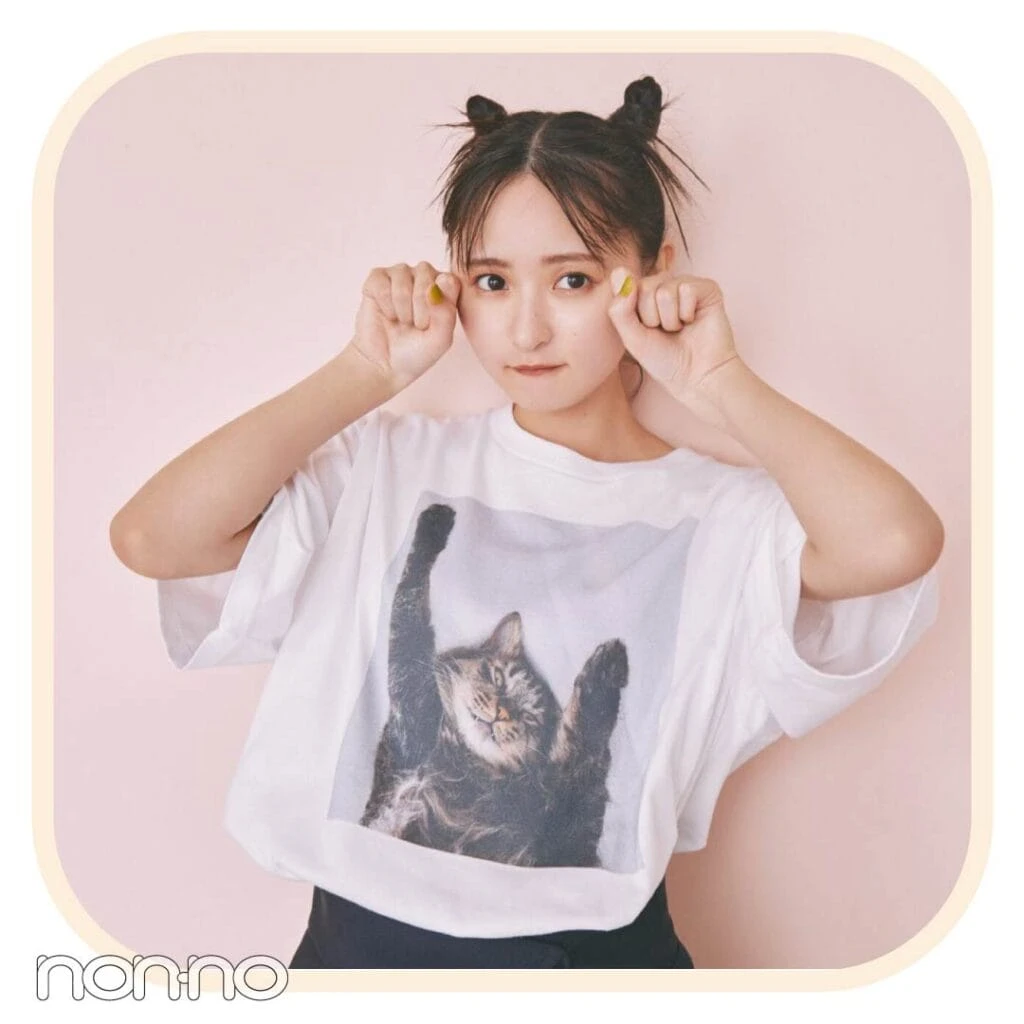 遠藤さくらの猫フォトＴシャツ