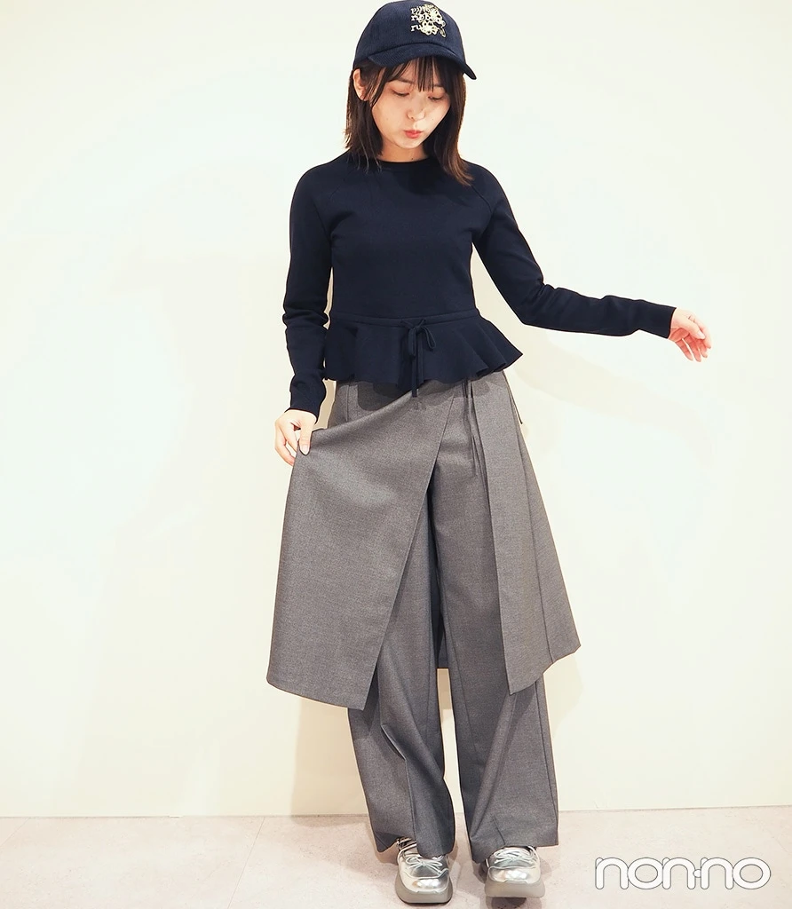 「ラップパンツ by rokh +X」のグレーの巻きスカート&パンツ