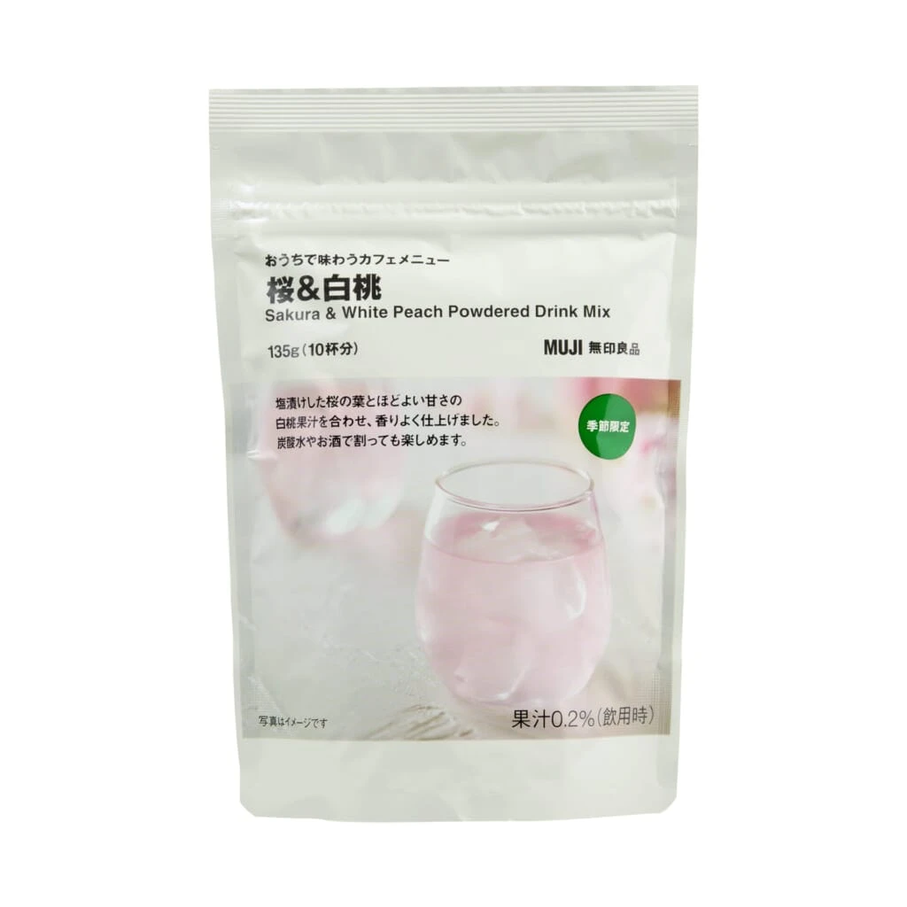無印良品のおうちで味わうカフェメニュー桜&白桃のパッケージ