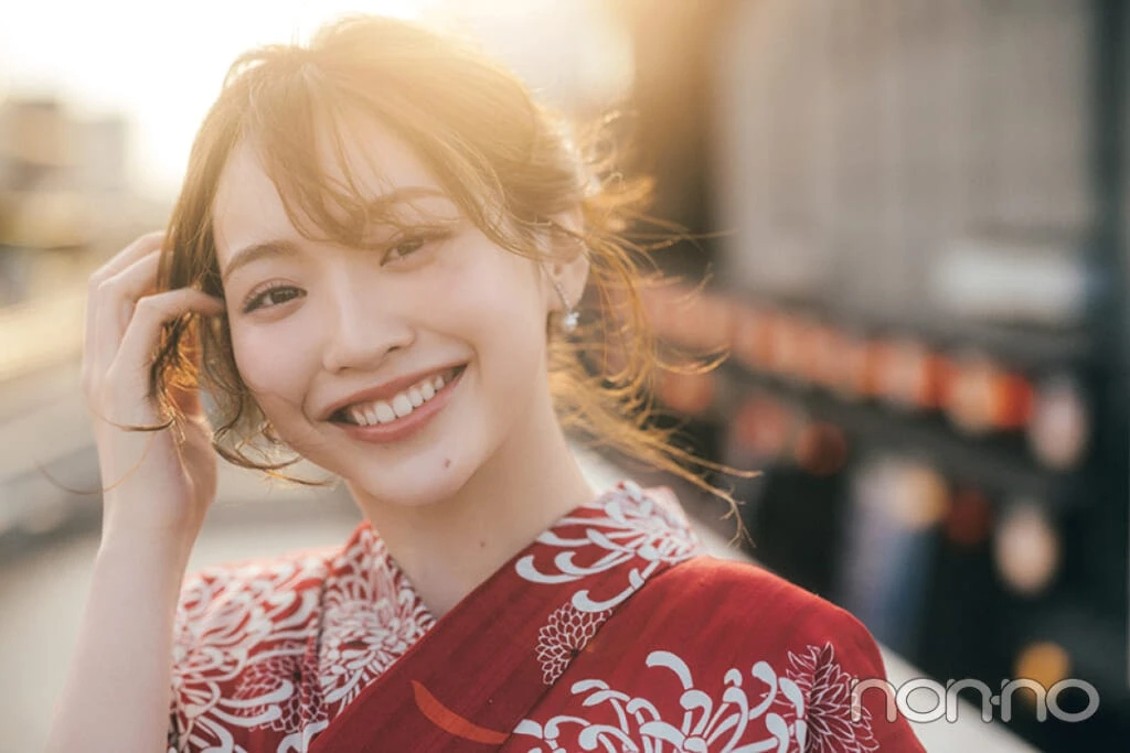 村上なずなの花火大会女子会の浴衣コーデに似合うまとめ髪ヘアアレンジ