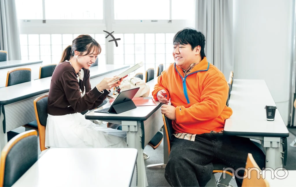 佐藤和奏とラランド・ニシダさんのブラウンコーデ着回し3