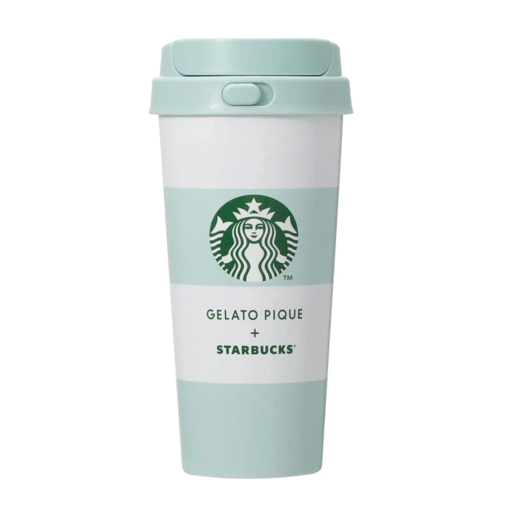 『gelato pique ボーダーステンレスTOGOボトル ミントグリーン 473ml』