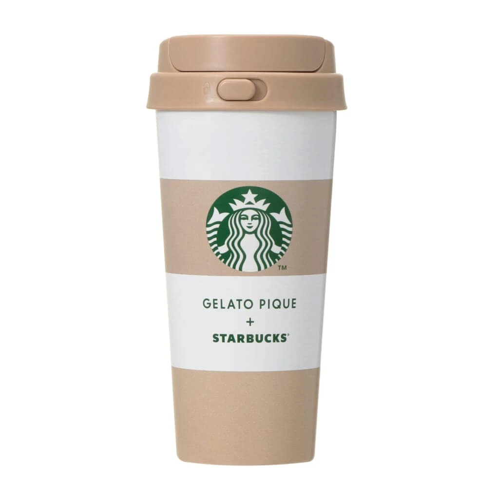 『gelato pique リッドカバーベアチャーム付きステンレスボトル モカベージュ 473ml』