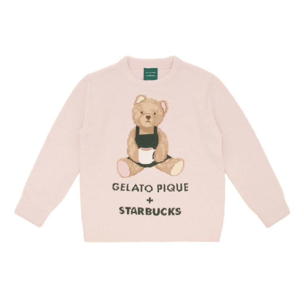 『gelato pique パウダーベアジャガードプルオーバー ソフトピンク』