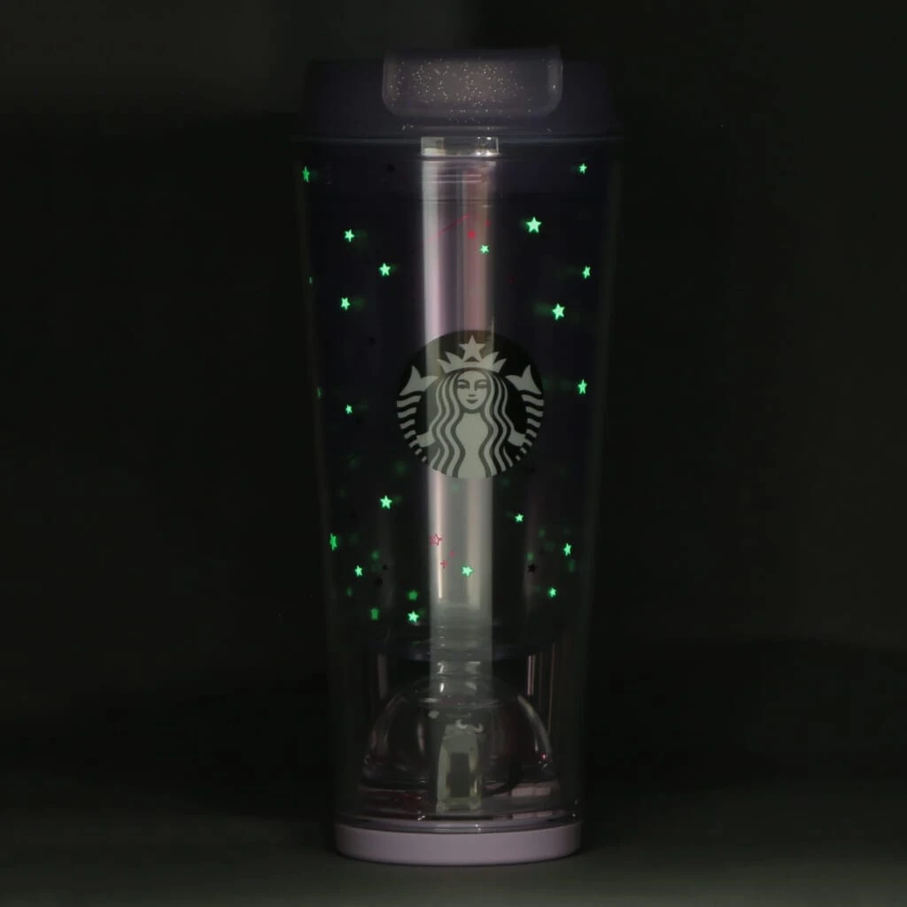 暗闇に置いたハロウィン2026スノードームタンブラーキャットグローインザダーク355ml