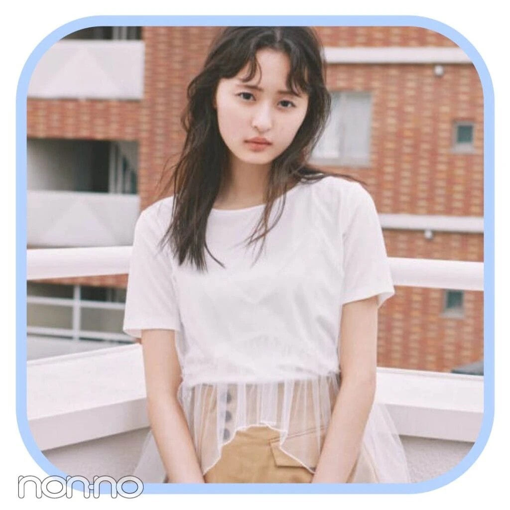 遠藤さくらのチュールキャミTシャツ