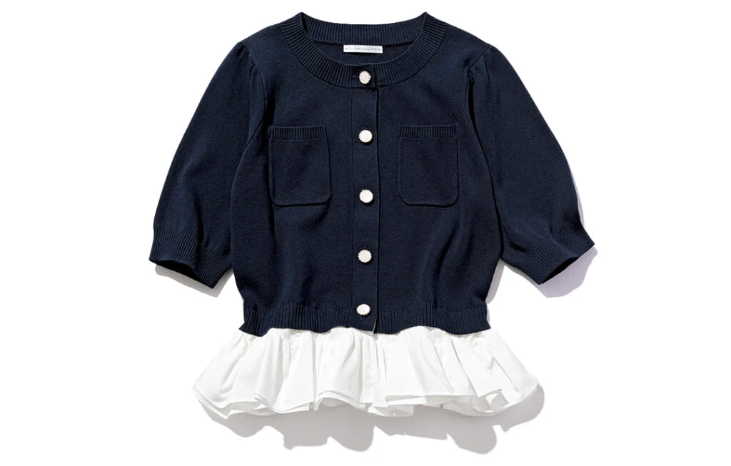 WILLSELECTION ジャケット風令嬢み半袖ニット