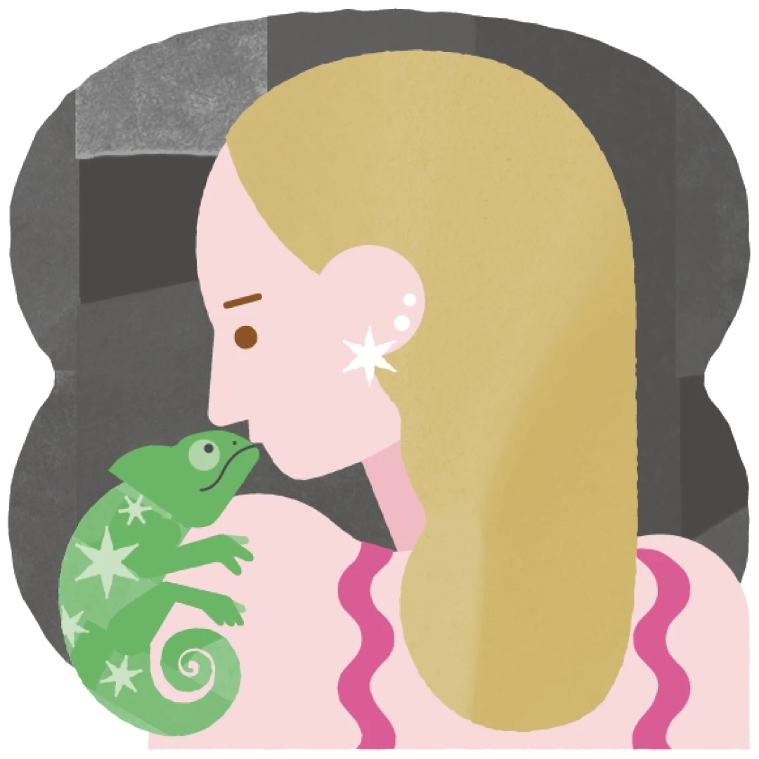 金のカメレオン座イラスト