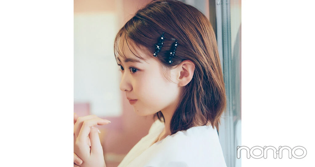 学部のオリエンテーションの時の顔回りを盛れるヘアアクセ