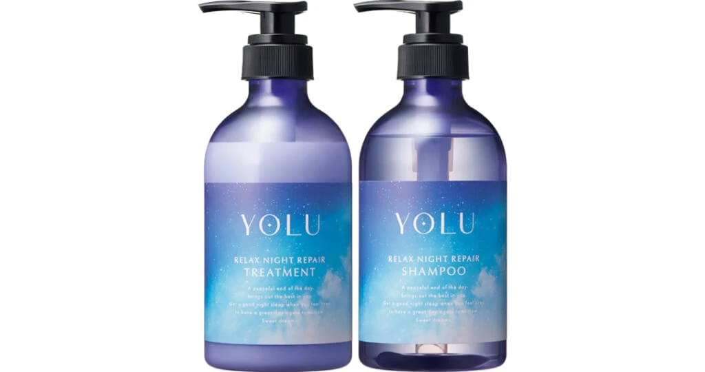 (右)YOLU リラックスナイトリペア シャンプー 440ml・(左)同 トリートメント 440g