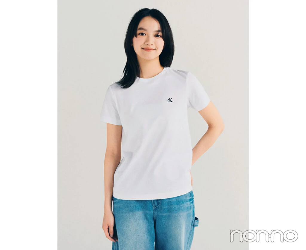 カルバン・クライン アーカイブジャージークルーネックTシャツ着用写真